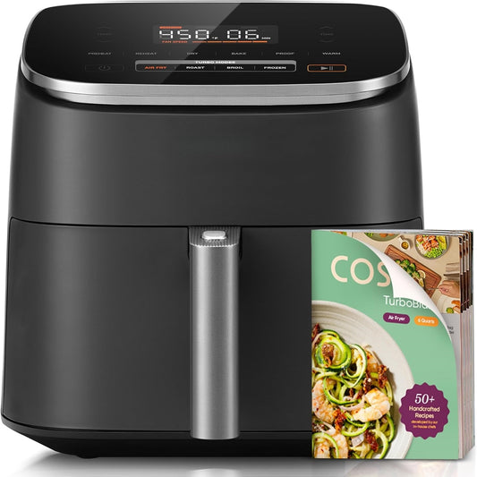 🥘Air Fryer 9-in-1, Compact & Large 6-Qt, Fast Turbo Modes
