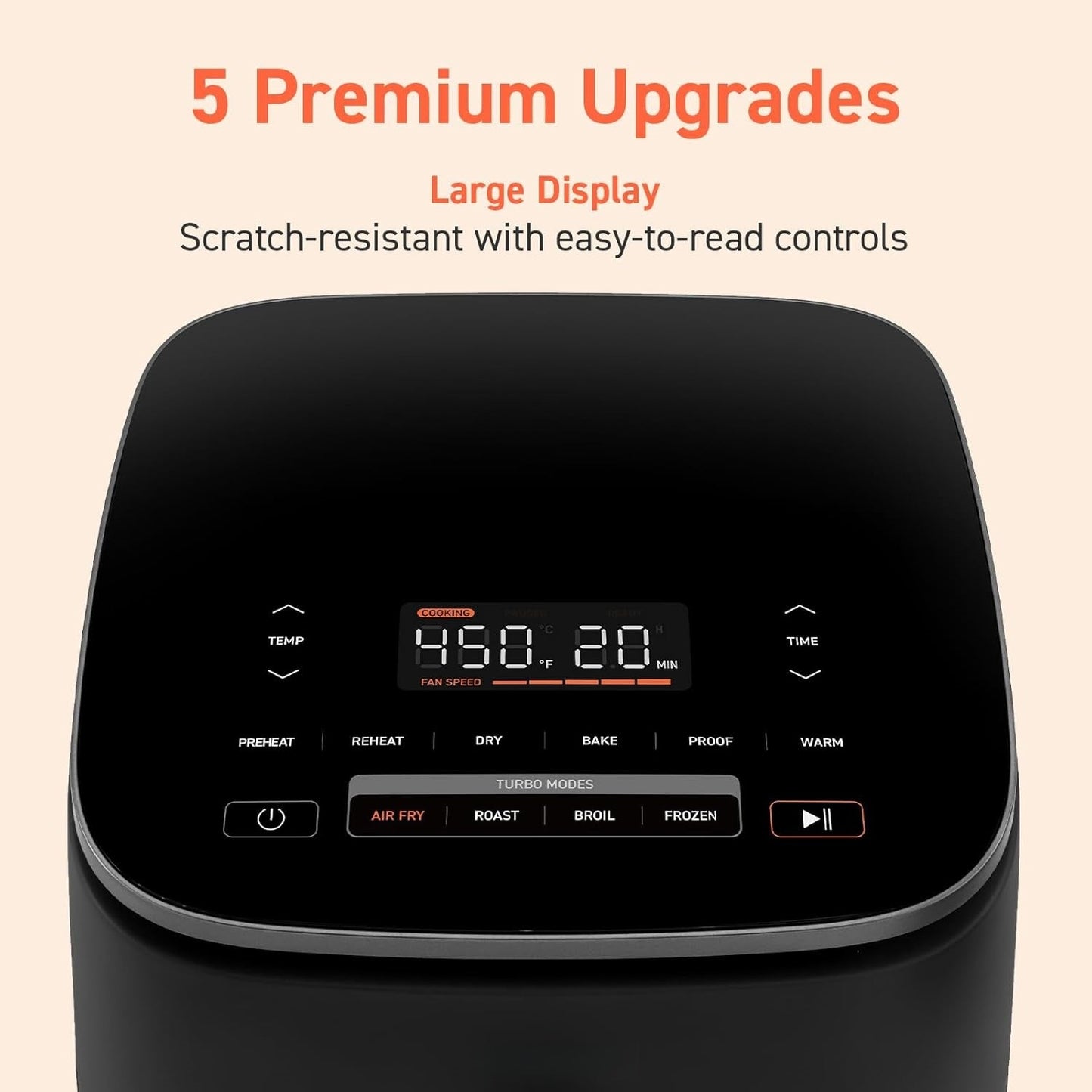 🥘Air Fryer 9-in-1, Compact & Large 6-Qt, Fast Turbo Modes