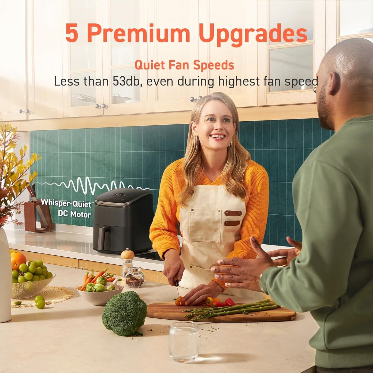 🥘Air Fryer 9-in-1, Compact & Large 6-Qt, Fast Turbo Modes