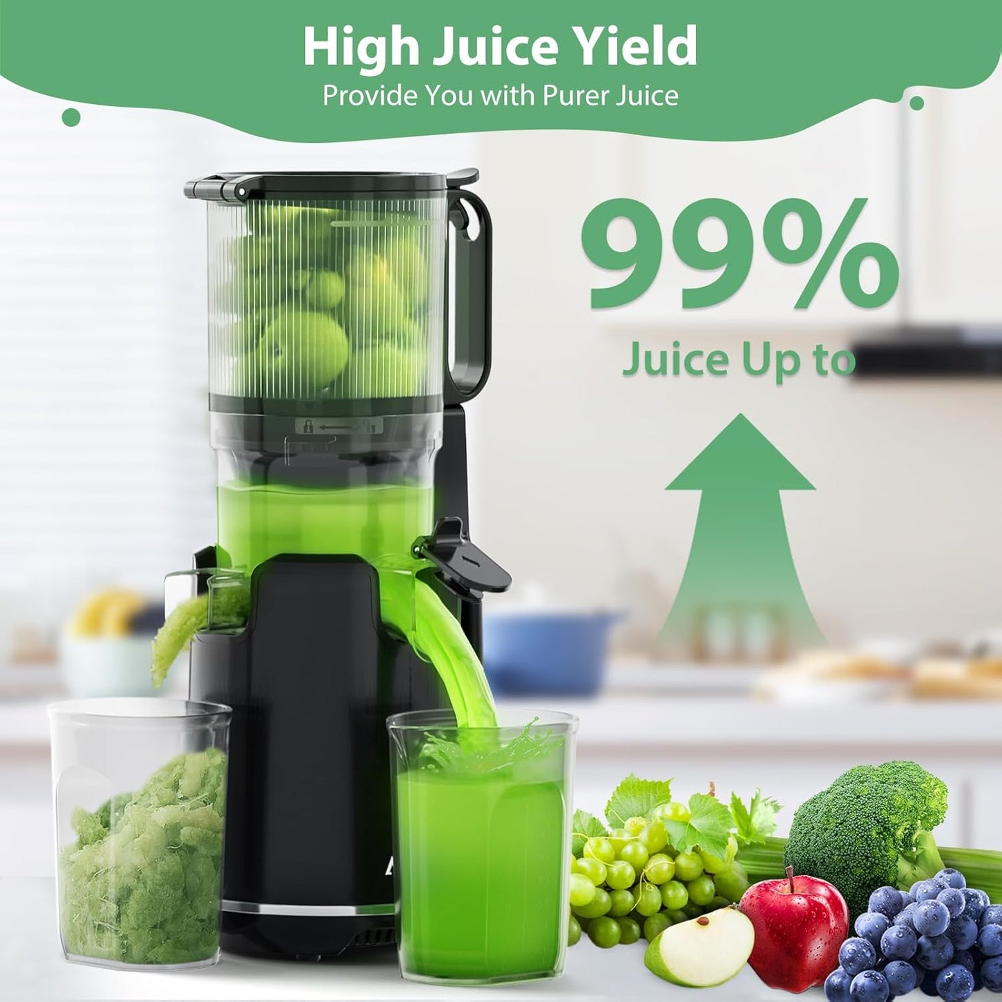 🍊🍏Juice Extractor Machine, Self Feeding, Easy to Clean, High Juice Yield