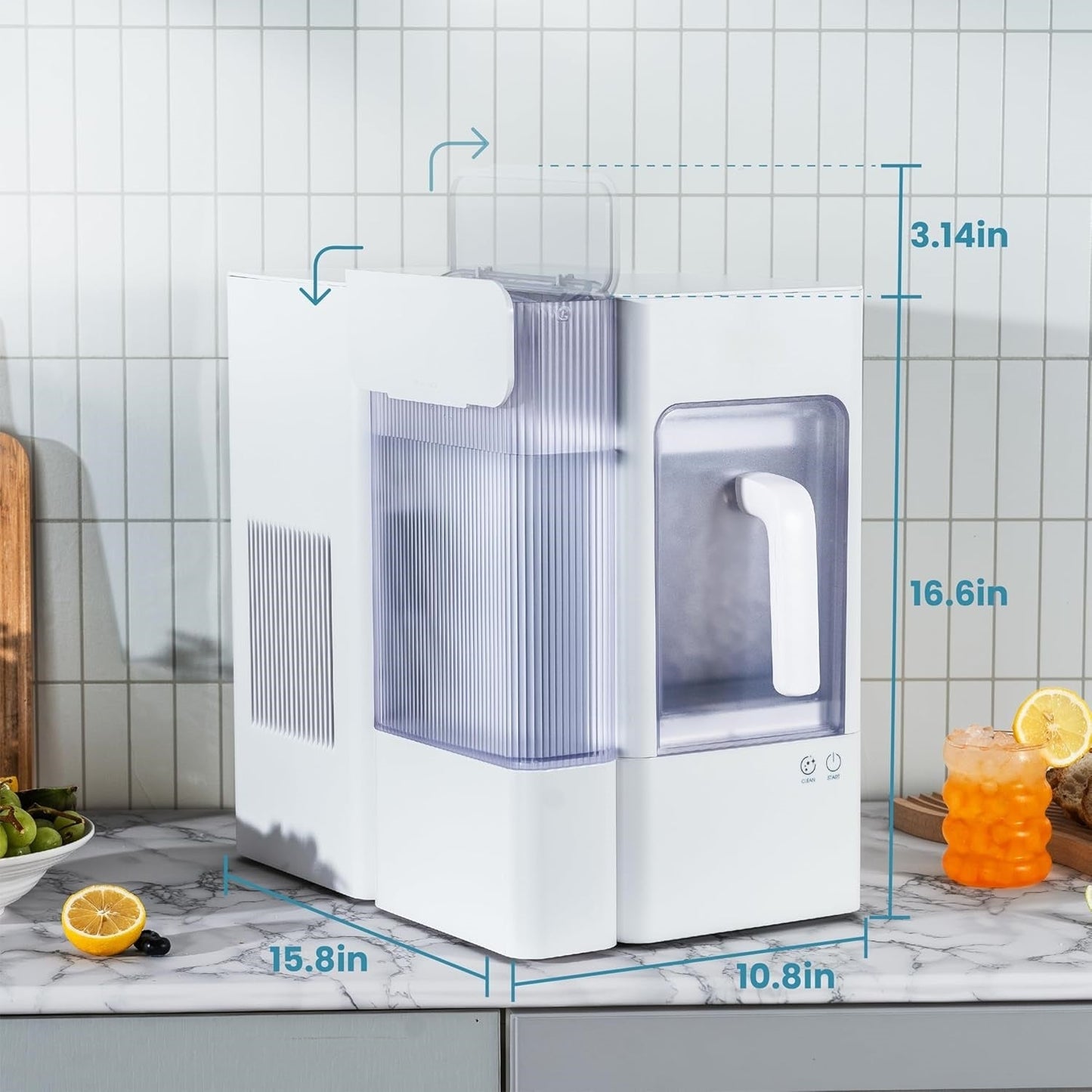 Nugget Ice Maker,Pellet Ice Machine with Self-Cleaning for Home Party