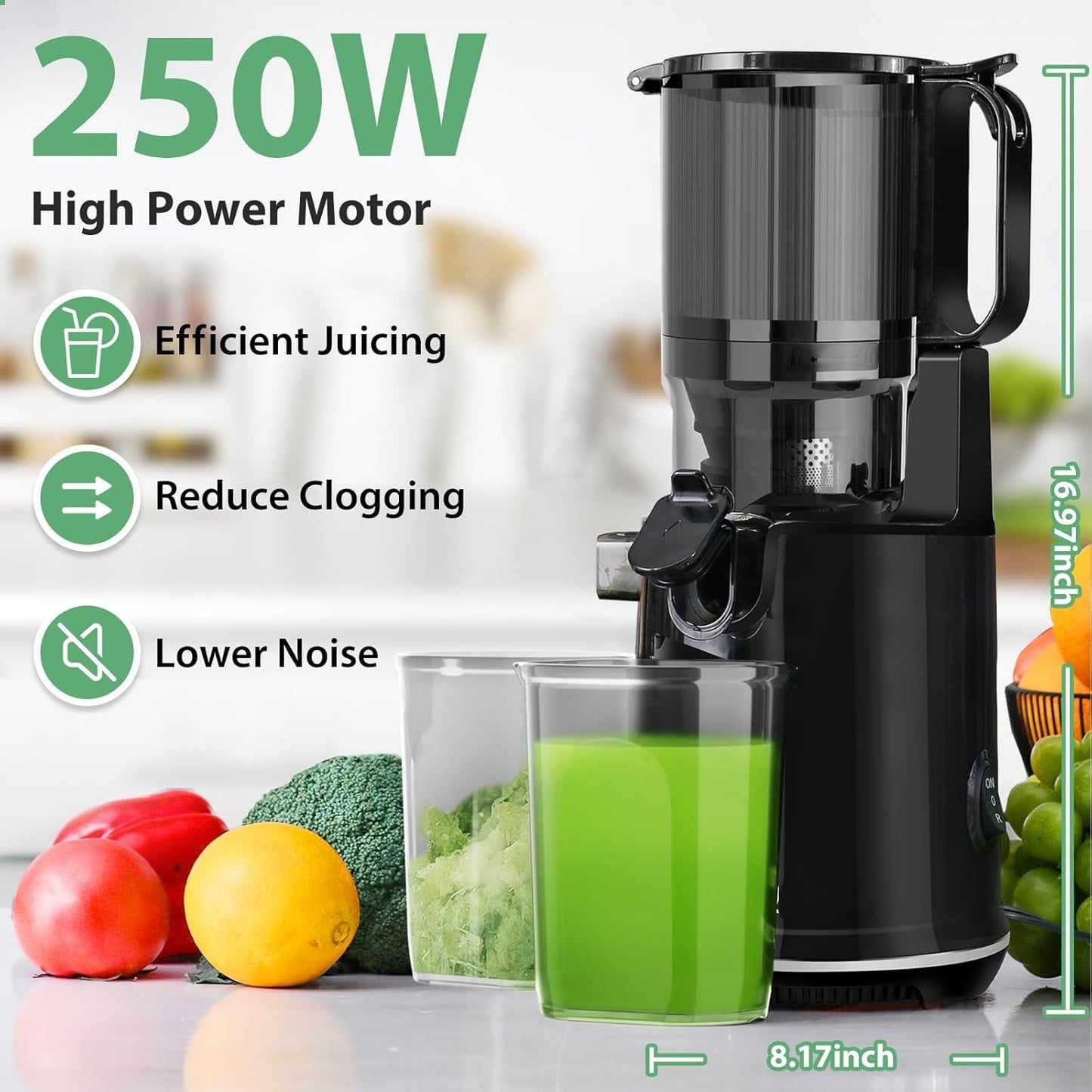 🍊🍏Juice Extractor Machine, Self Feeding, Easy to Clean, High Juice Yield