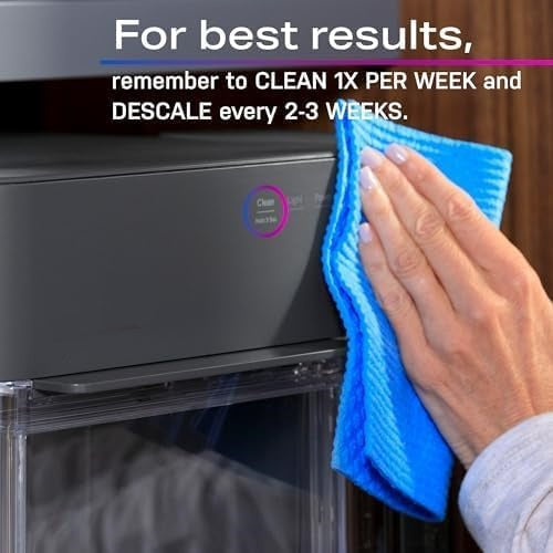 Ice Maker with 1 Gallon Tank, Stainless Steel