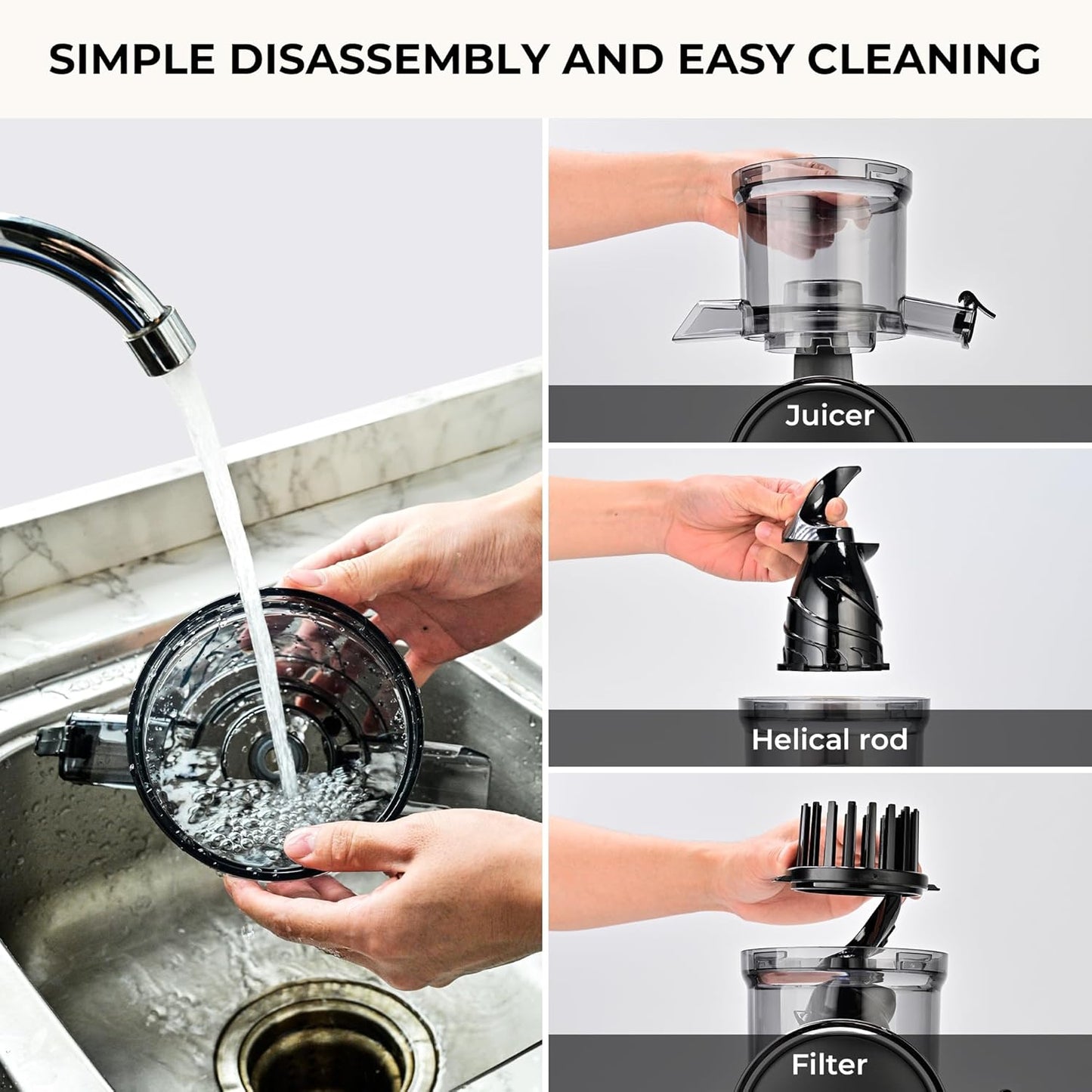 Cold Press Juicer, 300W, 5.3" Large Feed Chute, 1.5L Capacity, Automatic Feeding, High Yield, Easy to Clean, Ideal for Whole Fruits & Vegetables